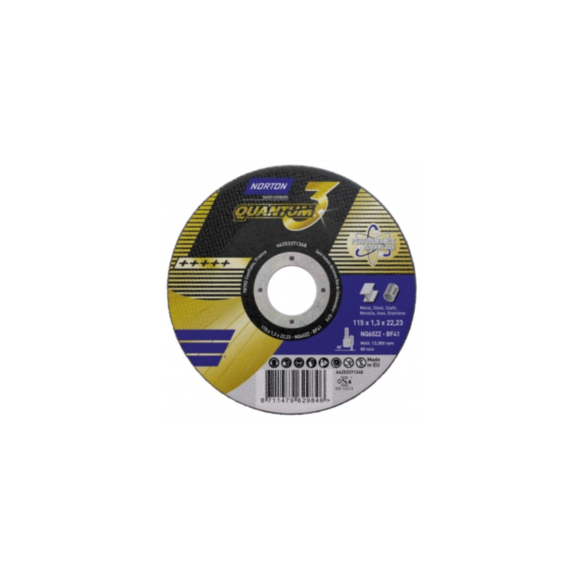 NORTON QUANTUM 3 Gewebetrennscheibe Stahl / INOX,...
