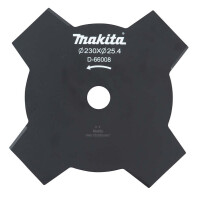 Makita D-66008 4-Zahn-Schlagmesser, Stahl, 230mmx25,4mm, passend für DUR368, DUR369, UR002, UR003, UR2300, UX01