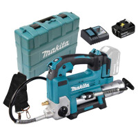 Makita DGP180RT Akku Fettpresse, Auspressdruck max. 690bar, mit 1,2m Schlauch, 2 Auspressgeschwindigkeiten, 1xAkku 5,0Ah, Ladegerät im Transportkoffer