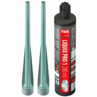 TOX Verbundmörtel Liquix Pro 1, Kartusche, 280 ml, inkl. 2 Statikmischer, bis -10°C einsetzbar, Bauaufsichtliche Zulassung für gerissenen und ungerissenen Beton