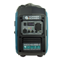 Könner & Söhnen Benzin Inverter KS 2000iS, 2,5PS, 2KW, 230V, Viertakt - Benzinmotor, Handanlasser