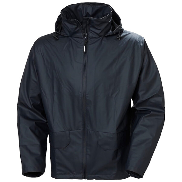 ABV HELLY HANSEN Voss Regenschutzjacke, Farbe: navy, Größe: M, 170g/m², 100% Polyester, wasserdichtes Gewebe mit reflektierenden Elementen, Kapuze im Kragen
