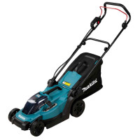 Makita DLM330Z Akku-Rasenmäher 18 V, Schnittbreite 33cm, inkl. Mulchkeil, Grasfangkorb 30l, Solomaschine, ohne Radantrieb, bis 450qm