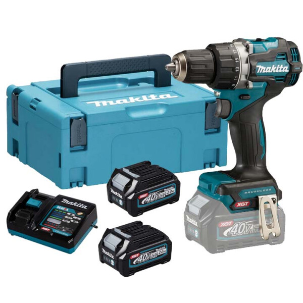 Makita DF002GA202 Akku-Bohrschrauber 40V max., 64Nm, BL-Motor, XGT, Solomaschine, 2x Akku BL4020, Schnellladegerät DC40RA im Makpac Gr. 2