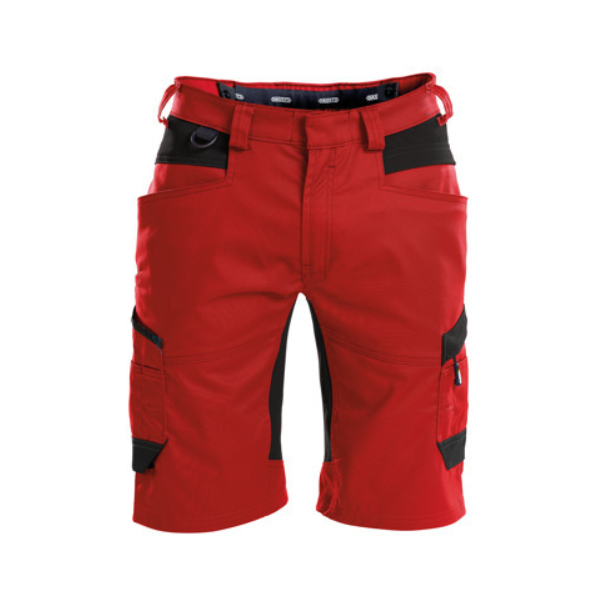 DASSY Axis, Farbe 6674 ROT/SCHWARZ, Größe 52, Arbeitsshorts mit 4-Wege-Stretch, 65% Polyester/35% Baumwolle, 245 g/m²