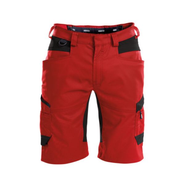 DASSY Axis, Farbe 6674 ROT/SCHWARZ, Größe 54, Arbeitsshorts mit 4-Wege-Stretch, 65% Polyester/35% Baumwolle, 245 g/m²