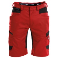 DASSY Axis, Farbe 6674 ROT/SCHWARZ, Größe 54, Arbeitsshorts mit 4-Wege-Stretch, 65% Polyester/35% Baumwolle, 245 g/m²