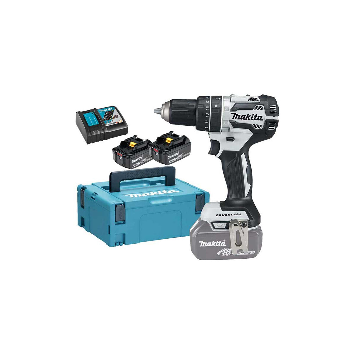 Makita DHP484RGJW Akku-Schlagbohrschrauber, 18V, 54Nm,...