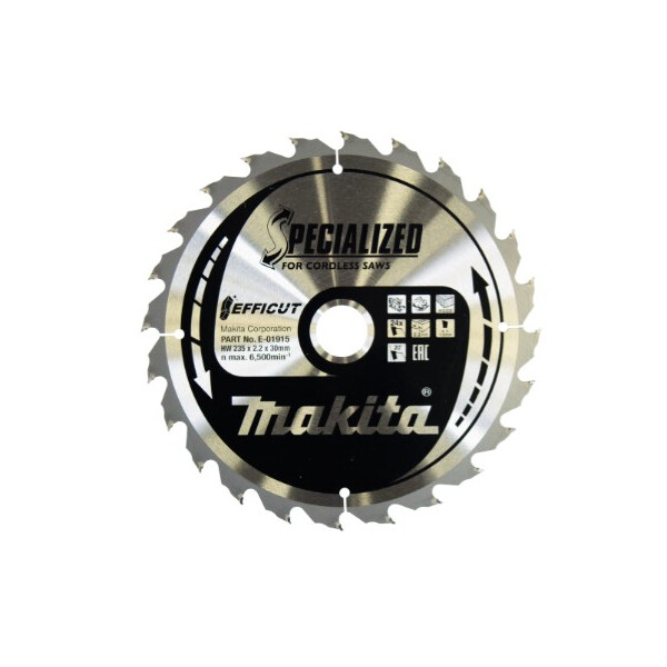 Makita E-01915, EFFICUT HM-Kreissägeblatt 235x2,2x30mm, 24 Zähne, Holz, für DHS900, HS009G, 5903R, N5900B