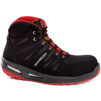 GIASCO TIGER S3 SRC ESD, Sicherheitsschuh, Gr. 43, Farbe:schwarz/rot, knöchelhoch, MICRO-tech Obermaterial, komplett metallfrei