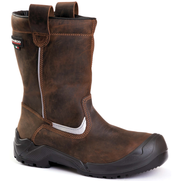 EOL GIASCO TITAN S3 CI SRC, Sicherheitsstiefel, Gr. 43, Farbe: braun, wadenhoch, gefettetes WRU-wasserabweisendes Vollleder, mit Membran, komplett metallfrei, bis -17°C