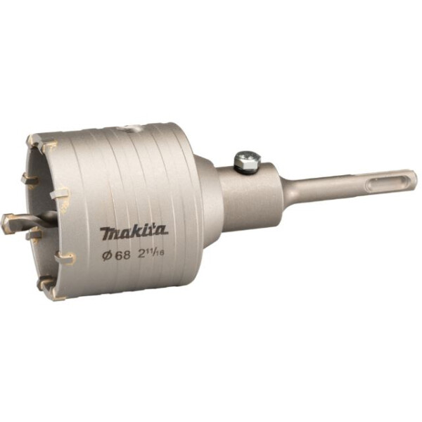 Makita HM Hohlbohrkrone-Set Ø 68mm, AL 50mm, 8 Zähne, SDS-Plus, inkl. 110mm Aufnahmeschaft + Zentrierbohrer