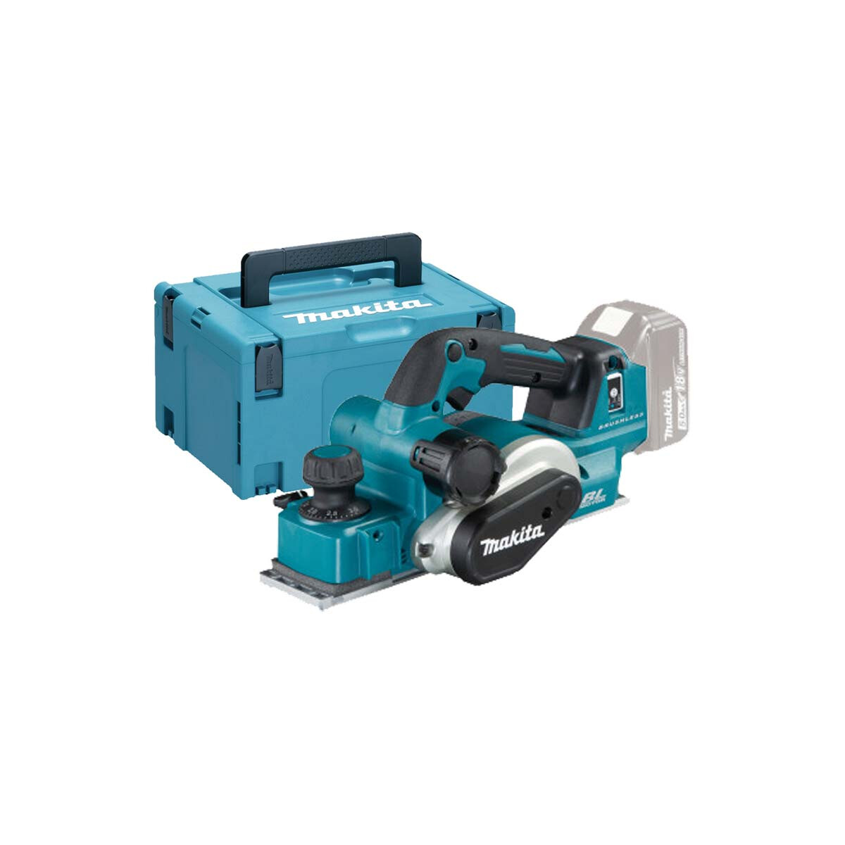 Makita DKP181ZJ Akku-Falzhobel 18V, BL, Hobelbreite 82mm,...