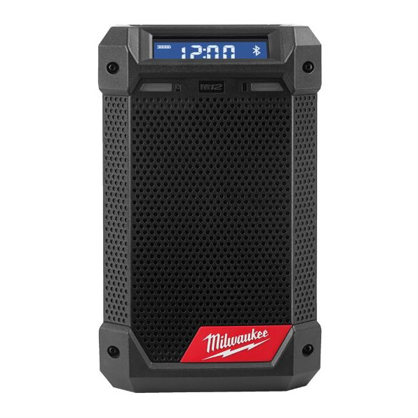 MILWAUKEE M12RCDAB+-0 Netz-/Akku-Radio mit Ladefunktion M12 und USB, Bluetooth, DAB+, AM/FM, IP-54-Schutzklasse, Sologerät