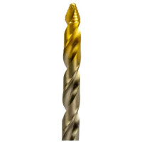 QQ HSS-GK TORNADO DRILL Spiralbohrer, 4,0 mm, DIN338, mit Stufenspitze Typ N, profilgeschliffen, TIN-kopfbeschichtet, 3-Kantschaft