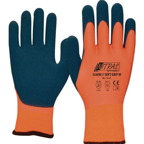 Kälteschutzhandschuh SOFT GRIP W Gr.8 orange/dunkelblau EN 388,EN 511 PSA II