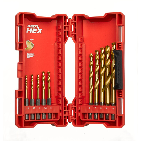 EOL MILWAUKEE SHOCKWAVE schlagfest Metallbohrer HSS-G RED HEX Titan 1/4" 10-teiliges Set