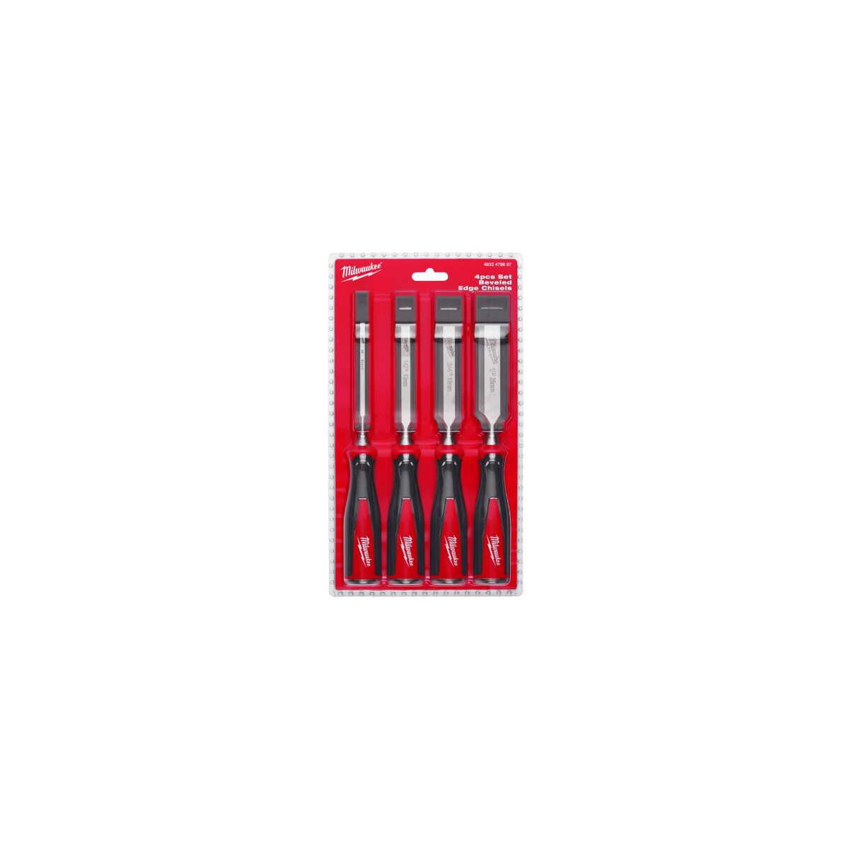 MILWAUKEE Stechbeitel-Set 4 tlg., 6mm, 12mm, 19mm, 25mm