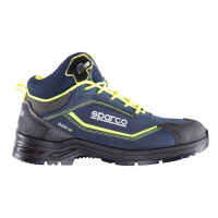 sparco Indy RICHMOND H S3 ESD Sicherheitshalbschuh, Gr. 43, Farbe: dunkelblau-schwarz-grün, Weite 11, knöchelhoch, Nubukleder mit Puron Front- und Heckschutz, Klemmfix Clip SR, öl- und benzinresistent, hitzebeständig bis 120°C