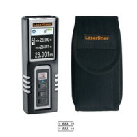 Laserliner DistanceMaster Compact Pro Entfernungsmesser 50m mit digitaler Connect-Schnittstelle und Winkelmessung, rote Lasertechnologie, Längen-, Flächen- und Volumenfunktion, 360° Neigungssensor, in Tasche