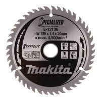 Makita E-12136, EFFICUT HM-Kreissägeblatt 136x1,4x20mm, 45 Zähne, Holz, für DSS501