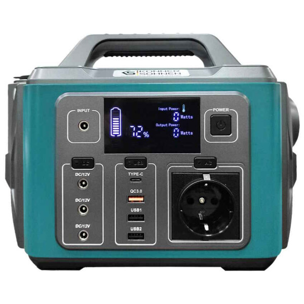 Könner & Söhnen tragbare Powerstation KS 300PS, 300W, Batteriekapazität 296Wh (20Ah, 14,8V), wiederaufladbare Li-Ion Batterie, Netzadapter 19V/3A, 3xDC12V/8A, 2x5V/2,4A