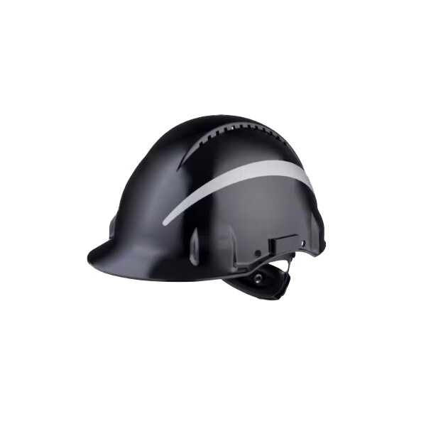 3M™ G3000NUV-SV-R Schutzhelm, schwarz, Ratsche, Kunststoffschweißband Reflex