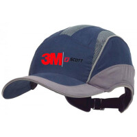 3M™ First Base™ 3 Elite  Anstoßkappe marineblau/grau, maschinenwaschbare Stoffkappe, Kopfgröße 52–65 cm, Mikroschirm 25 mm, mit 3M-Branding