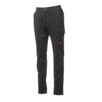 PAYPER WORKER STRETCH Arbeitshose, anthrazit, Gr. L, ganzjährige Unisex-Stretchhose mit seitlichem Gummizug, 98% Baumwolle, 2% Elastan, 300g/m²