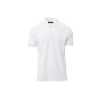 PAYPER VENICE PRO Poloshirt, weiß, Gr. L, kurzärmelig, Knopfleiste Ton-in-Ton, Piquet, 52% recyceltes Polyester, 48% Baumwolle, 210g/m²