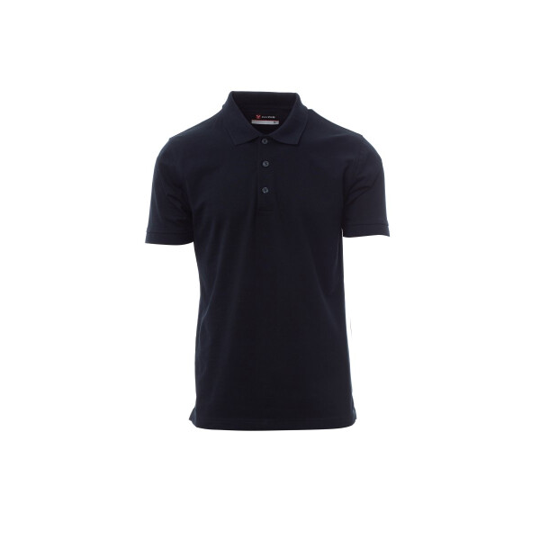 PAYPER VENICE PRO Poloshirt, marineblau, Gr. L, kurzärmelig, Knopfleiste Ton-in-Ton, Piquet, 52% recyceltes Polyester, 48% Baumwolle, 210g/m²