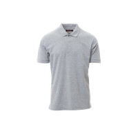 PAYPER VENICE PRO Poloshirt, grau meliert, Gr. M, kurzärmelig, Knopfleiste Ton-in-Ton, Piquet, 52% recyceltes Polyester, 48% Baumwolle, 210g/m²