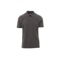 PAYPER VENICE PRO Poloshirt, rauchgrau, Gr. L, kurzärmelig, Knopfleiste Ton-in-Ton, Piquet, 52% recyceltes Polyester, 48% Baumwolle, 210g/m²