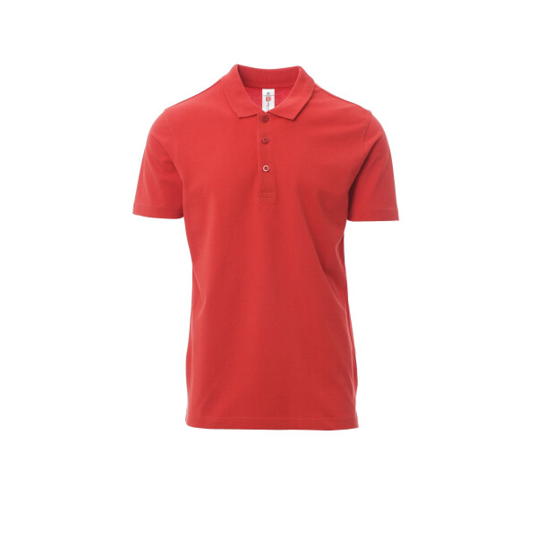 PAYPER AMALFI Poloshirt, rot, Gr. L, kurzärmelig, Knopleiste Ton-in-Ton, Jersey, 100% Baumwolle, 175g/m²