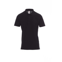 PAYPER AMALFI Poloshirt, schwarz, Gr. S, kurzärmelig, Knopleiste Ton-in-Ton, Jersey, 100% Baumwolle, 175g/m²