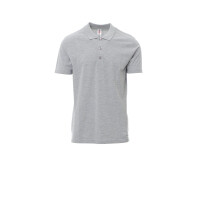 PAYPER AMALFI Poloshirt, grau meliert, Gr. XL, kurzärmelig, Knopleiste Ton-in-Ton, Jersey, 90% Baumwolle, 10% Polyester, 175g/m²