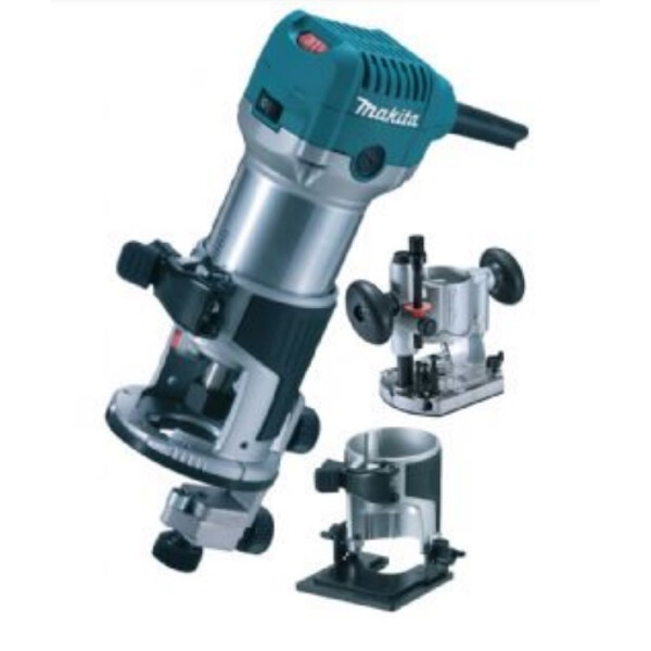 Makita RT0702CX2J Multifunktionsfräse, 710 W, inkl. Zubehör im Makpac Gr. 4