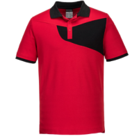 Portwest PW210 PW2 Cotton Comfort Polo Shirt S/S Größe L, Farbe rot/schwarz, 55% Baumwolle, 45% Polyester 144g