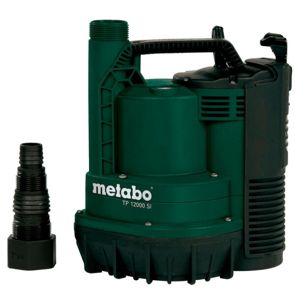 Metabo Klarwasser-Tauchpumpe TP 12000 SI, 600W, 11700l/h, max. Eintauchtiefe 7m, max. Förderhöhe 9m, flachsaugend bis ca. 2mm Höhe