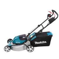 Makita DLM463Z Akku-Rasenmäher 2x18 V, Schnittbreite 46cm, einschaltbarer Leisemodus, 3in1: Mähen, Sammeln, Mulchen, 60l Fangkorb, bis ca. 800qm, Solomaschine