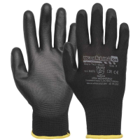 ABV Worklife Micro-Tech black Montagehandschuh Größe 7, Polyesterfeinstrick mit PU-Beschichtung, Kennziffer 3131X