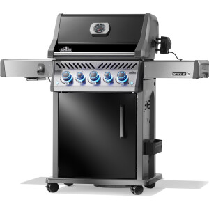 NAPOLEON Rogue PRO-S 425 Gasgrill, 3 Edelstahl-Hauptbrenner, Sizzle-Zone mit Edelstahlrost, Grillfläche Gussrost, Infrarot-Heckbrenner aus Edelstahl, Grillfläche 60 x 45cm, Gewicht: 68kg, inkl. Drehspieß, schwarz