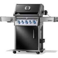NAPOLEON Rogue PRO-S 425 Gasgrill, 3 Edelstahl-Hauptbrenner, Sizzle-Zone mit Edelstahlrost, Grillfläche Gussrost, Infrarot-Heckbrenner aus Edelstahl, Grillfläche 60 x 45cm, Gewicht: 68kg, inkl. Drehspieß, schwarz