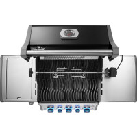 NAPOLEON Rogue PRO-S 425 Gasgrill, 3 Edelstahl-Hauptbrenner, Sizzle-Zone mit Edelstahlrost, Grillfläche Gussrost, Infrarot-Heckbrenner aus Edelstahl, Grillfläche 60 x 45cm, Gewicht: 68kg, inkl. Drehspieß, schwarz