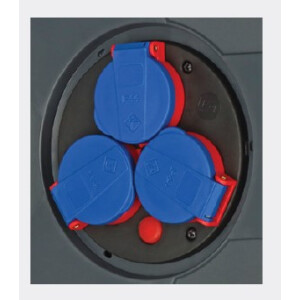 Brennenstuhl Kunststoff - Kabeltrommel 40m, für den Einsatz im Freien, H07RN-F3G1,5,spritzwassergeschützte 3-fach Steckdose, IP44, Überhitzungsschutz, K2 DGUV 203005