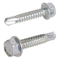 Bohrschraube mit Sechskantkopf und Bund, DIN7504, verzinkt, 4,2x32mm, Form K, Paket 500 Stück