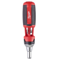 MILWAUKEE 9 in1 Multibit-Schraubendreher mit Ratsche, Länge 152mm, Bitlänge 88 mm, PH/PZ/TX/SL