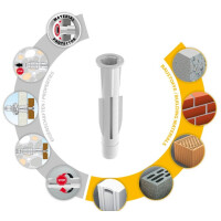 TOX Universaldübel TRIKA 12/71 mit Rand, verknotet oder spreizt, VPE 25 Stück