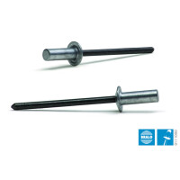 BRALO Dichtblindniet Alu/Stahl 3,2 x 8mm, luft / wasserdicht, nietbare MS 2,0 - 3,5mm, Kopf-Ø 6,4mm, VPE 500 Stück