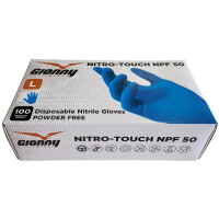 PAYPER GIONNY NITRO-TOUCH NPF 50, Nitril-Einweghandschuhe, Größe S, blau, latexfrei, puderfrei, Stärke 0,09mm, VPE 100 Stück, Lebensmittelgeeignet